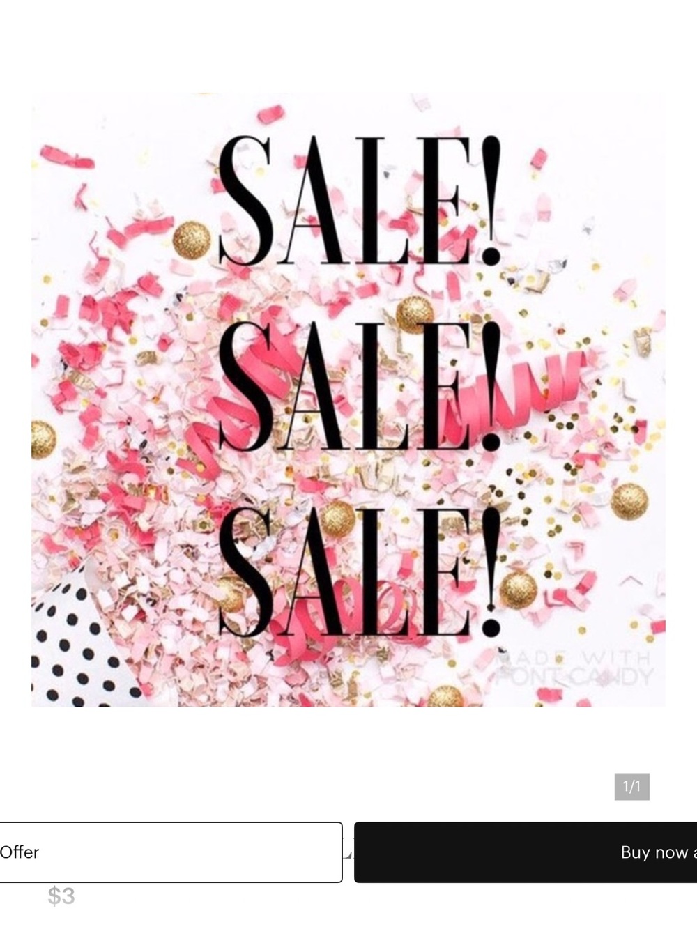 Pink & Gold Confetti SALE Graphic Print